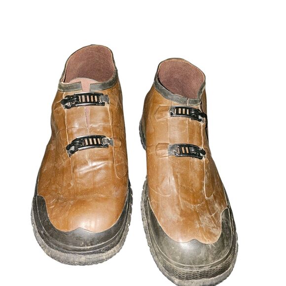 Northerner Vtg Rubber Buckle Boots Shoe Covers Made in USA Union Made Size 15 - Picture 3 of 11
